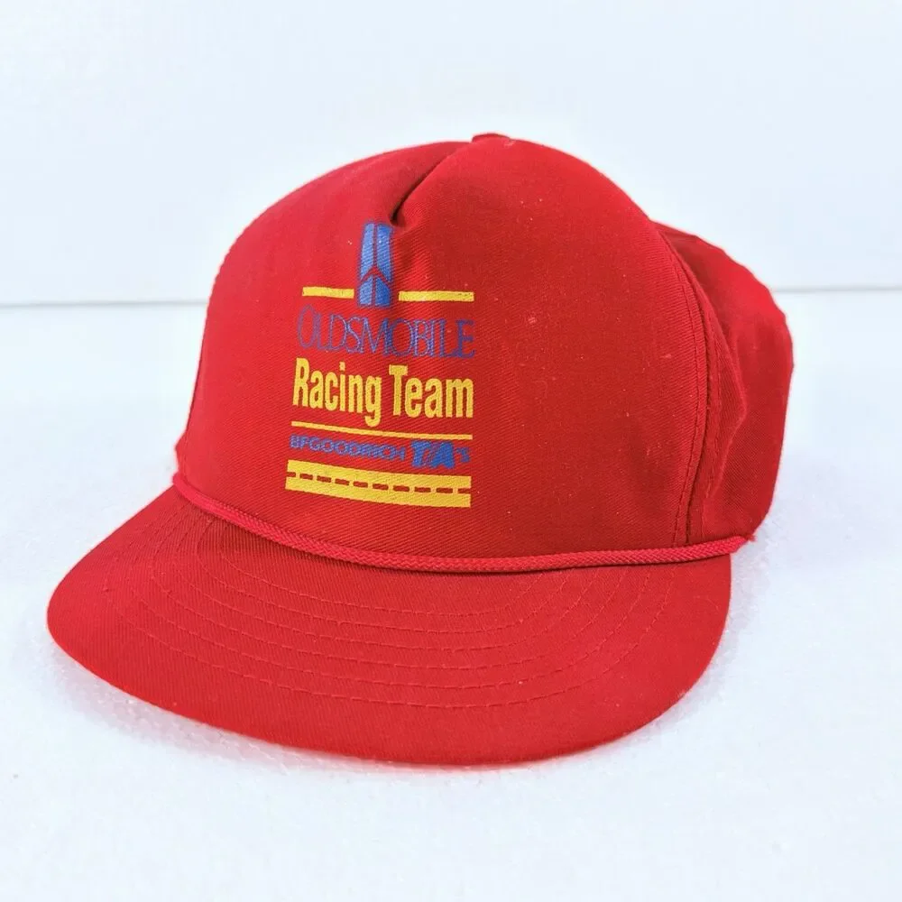 Vintage Oldsmobile Racing Team Snapback Hat Cap BF Goodrich T/A GM Nascar Red